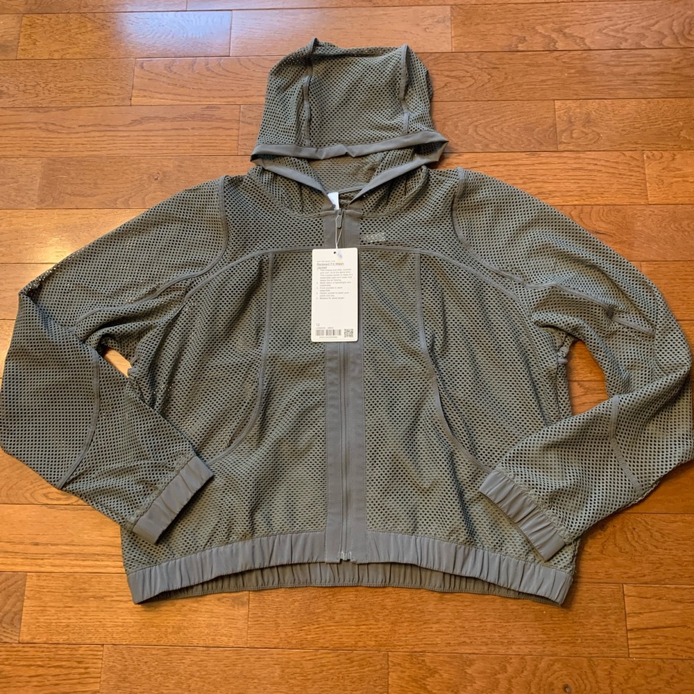 💕LULULEMON RELAXED FIT MESH JACKET-GREY SAGE,12
